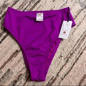 Shade & Shore Women's Purple High-Waist Bikini Bottom